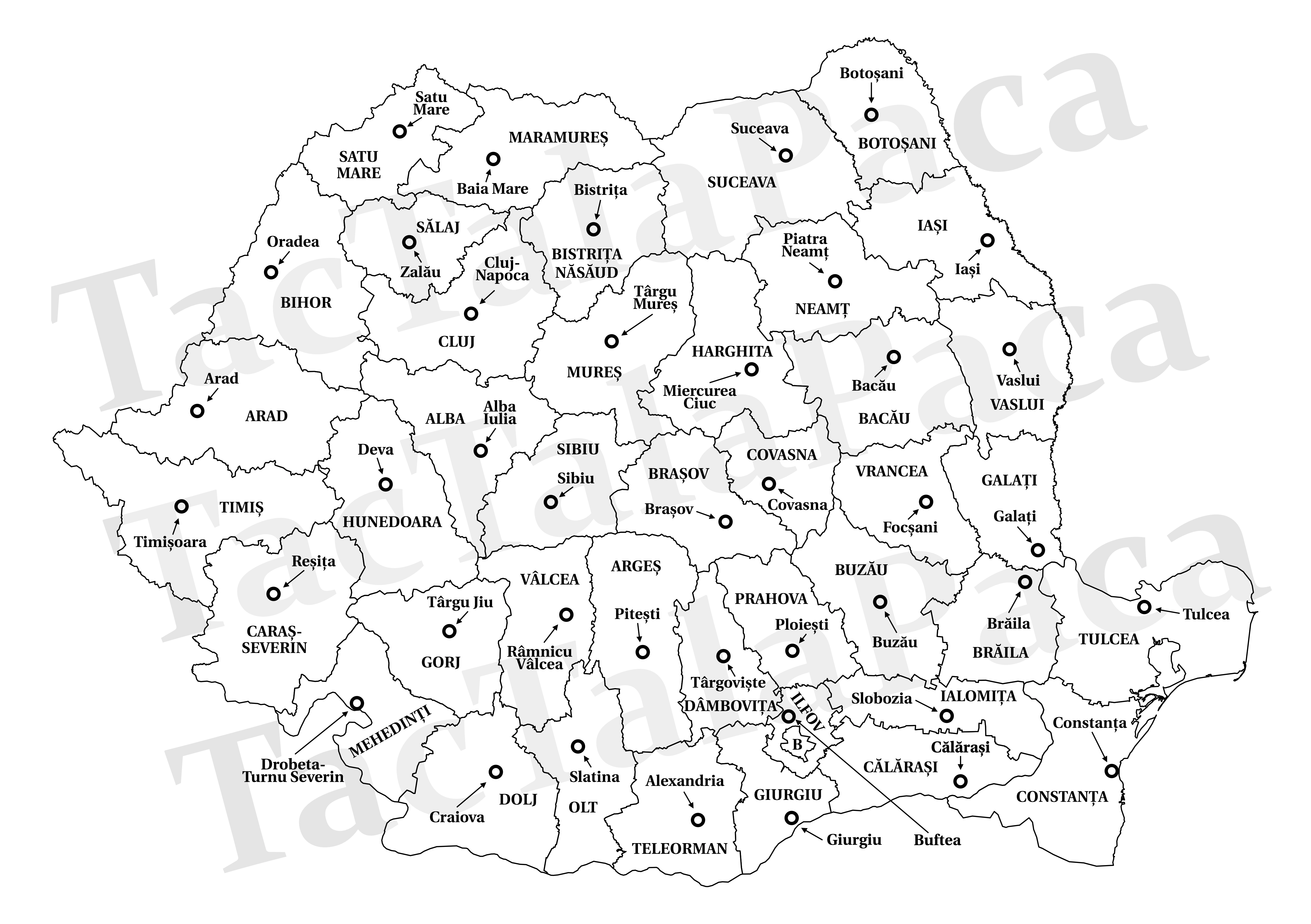 Județe și reședințe de județ